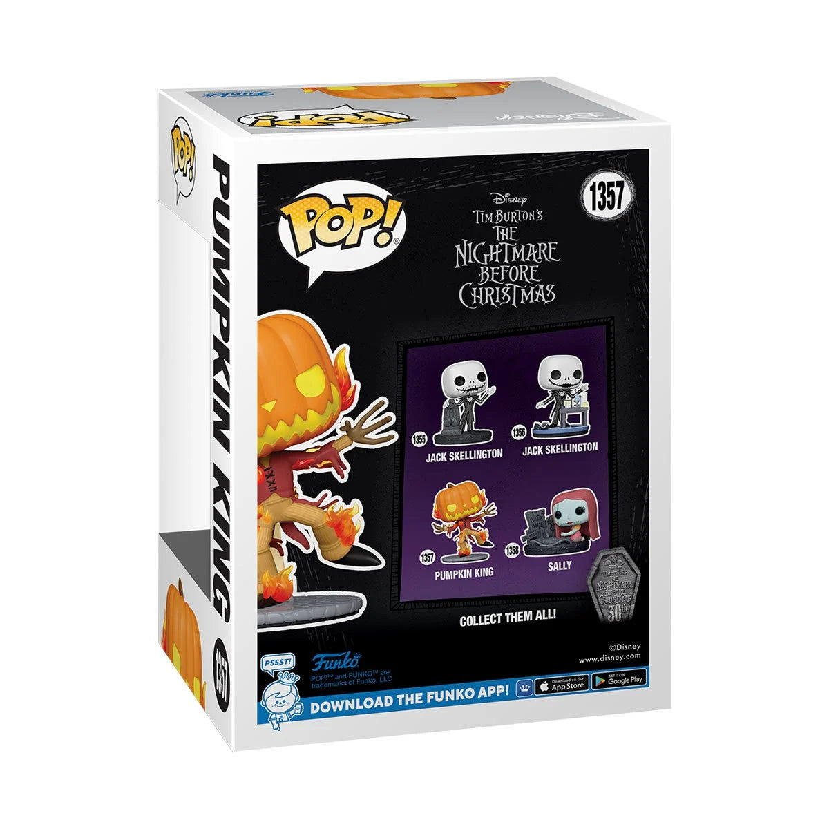 Nightmare Before Christmas 30th Anniversary Pumpkin King Scented Pop! Vinyl Figure #1357 - Entertainment Earth Exclusive