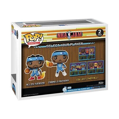 NBA JAM Denver Nuggets Iverson and Carmelo Anthony 8-BitFunko Pop! PREORDER JUNE