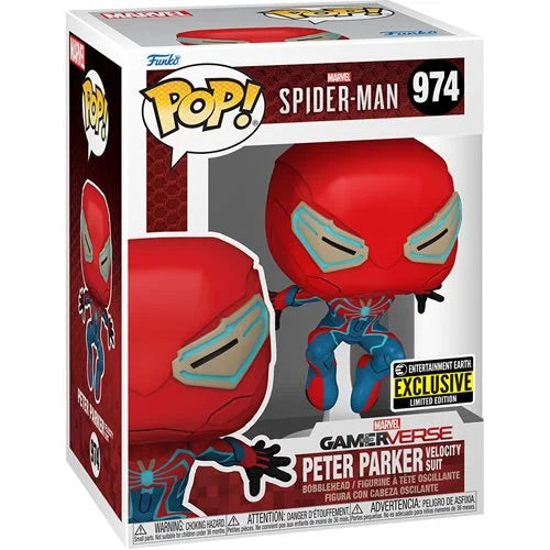Spider-Man 2 Peter Parker Velocity Suit Funko Pop! Vinyl Figure #974 - Entertainment Earth Exclusive