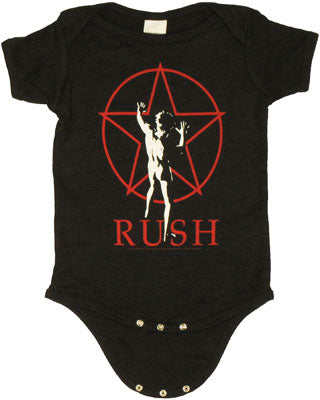 Rush Band Music Red Starman Logo Infant Baby Toddler Romper Snapsuit 18-24 Month