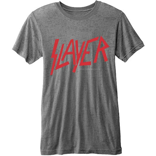 Slayer Unisex Burn Out T-Shirt: Classic Logo (Small)