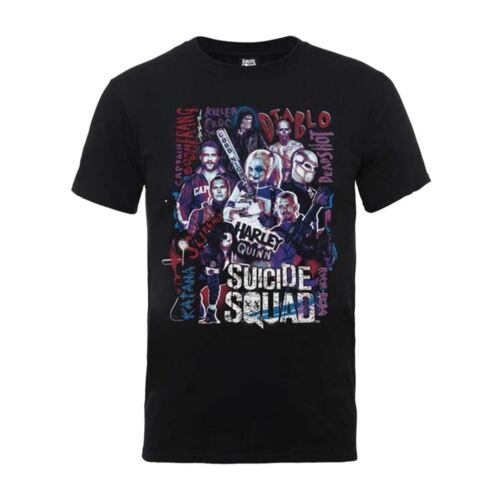 Suicide Squad Harley's Character Collage T-Shirt (Small)