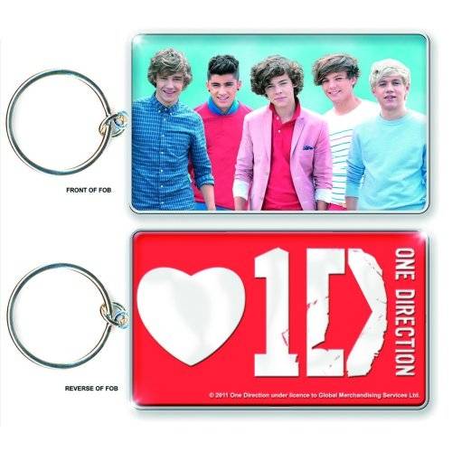 One Direction Keychain: Band Shot & Logo (Double Sided)