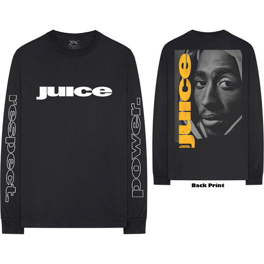 Tupac Unisex Long Sleeve T-Shirt: Respect (Back & Sleeve Print)