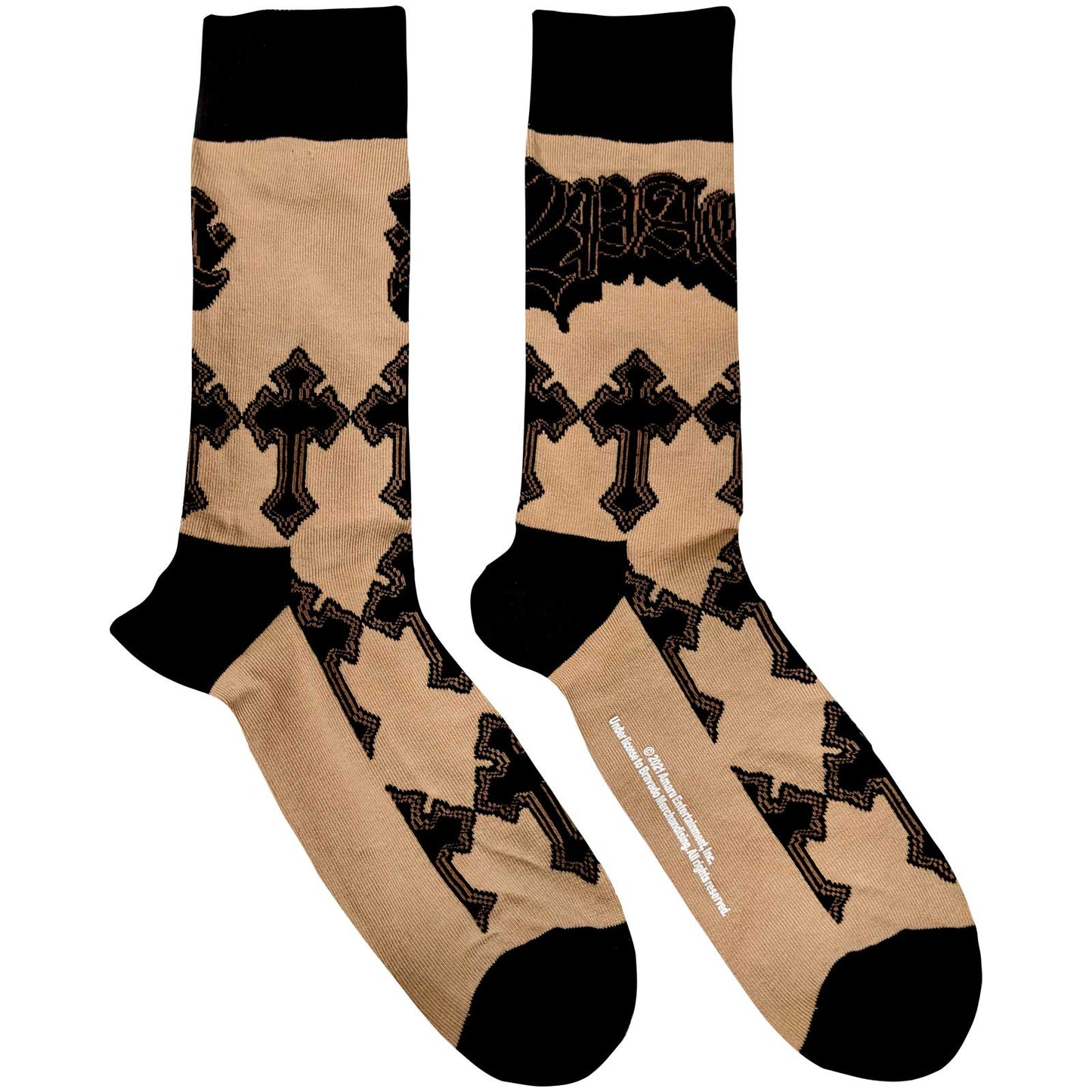 Tupac Unisex Ankle Socks: Crosses (UK Size 7 - 11)