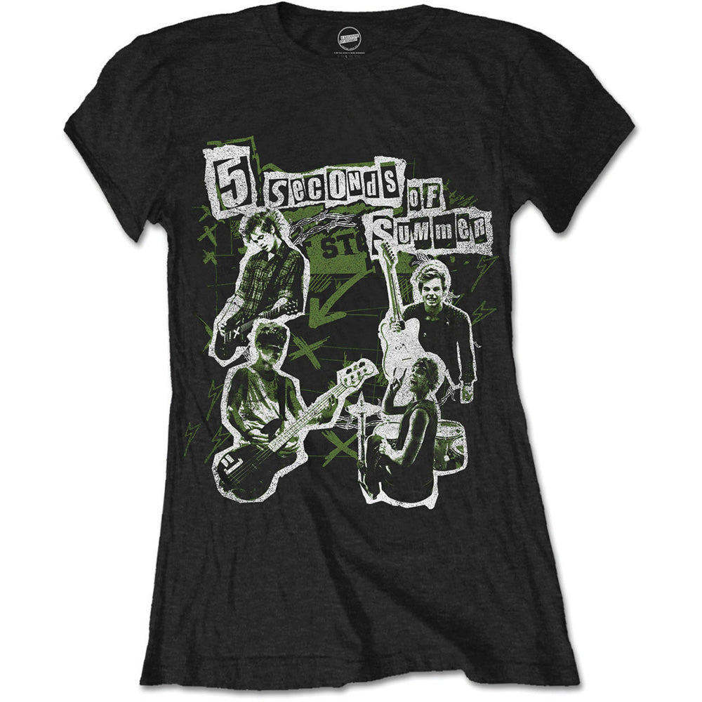 5 Seconds of Summer Ladies T-Shirt: Live! Collage