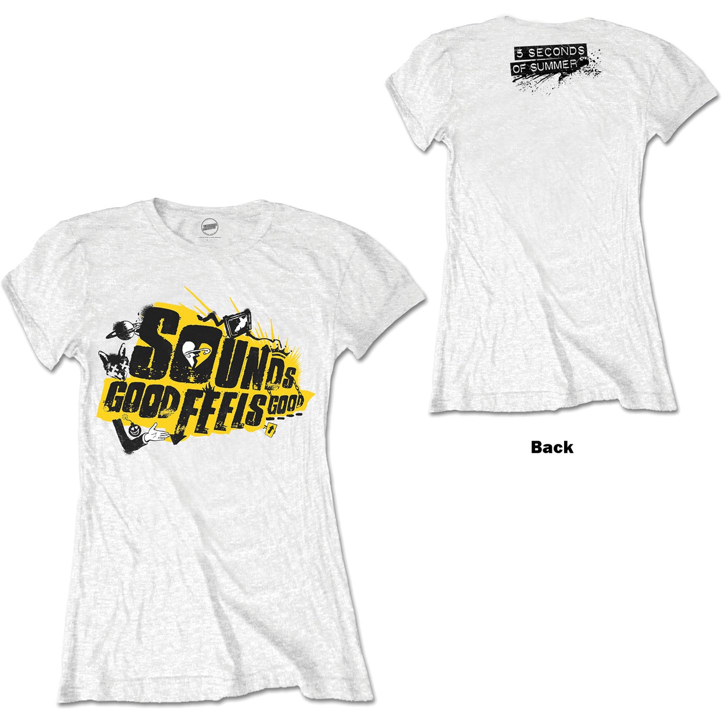5 Seconds of Summer Ladies T-Shirt: Sounds Good Album (Skinny Fit)