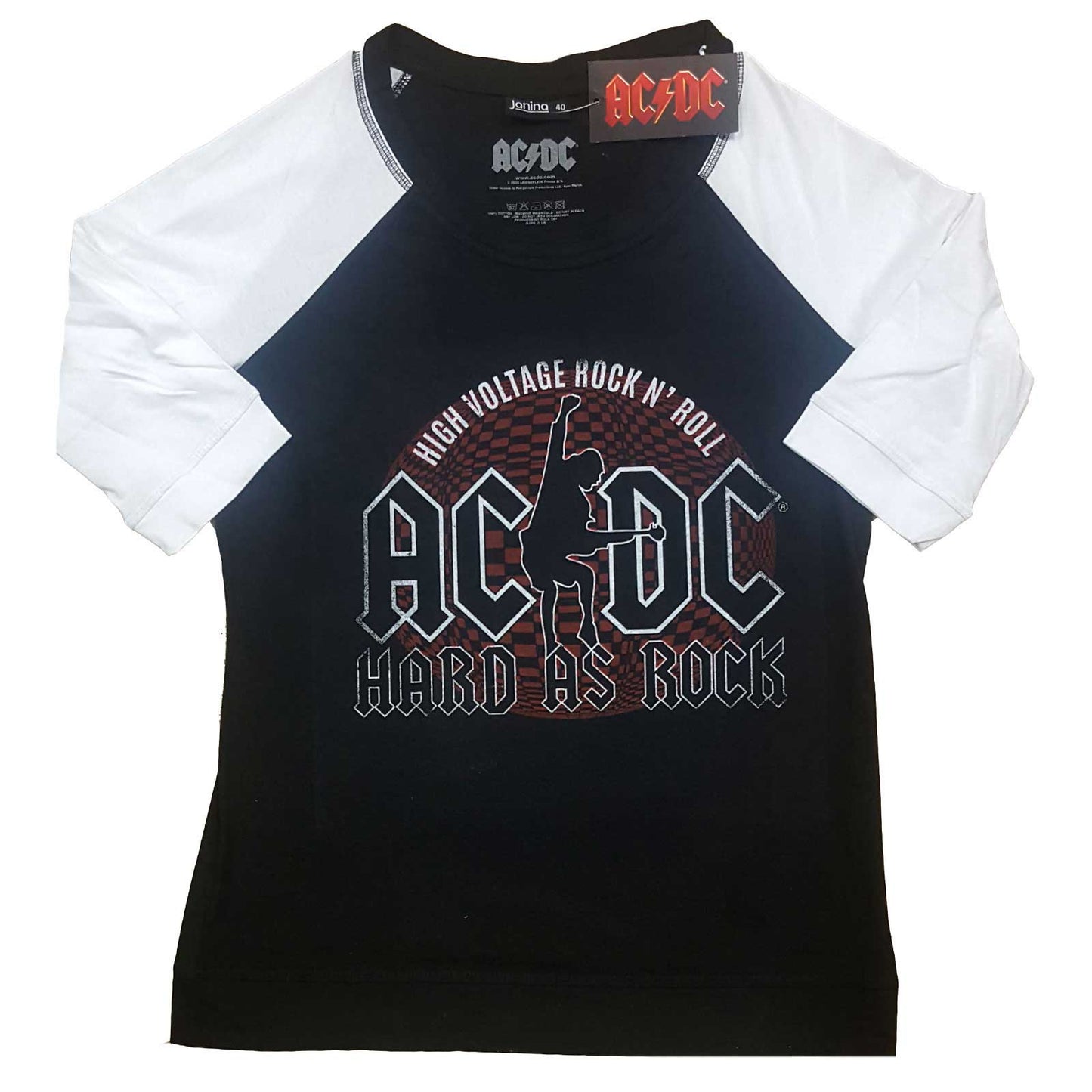 AC/DC Ladies Raglan T-Shirt: Hard As Rock