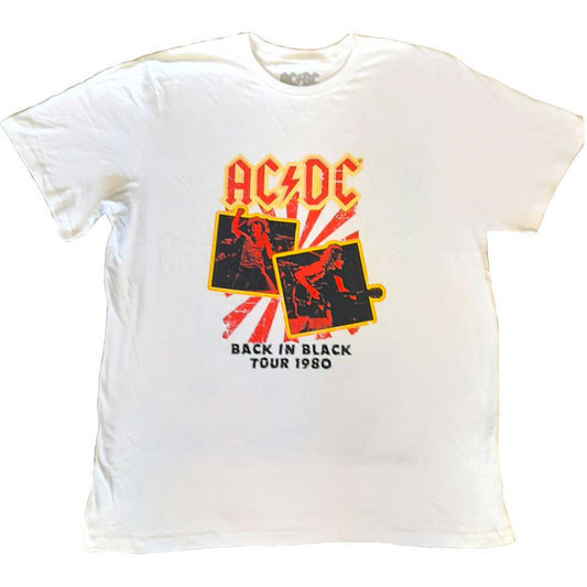 AC/DC Unisex T-Shirt: Back in Black Tour 1980 (Plus Sizes)