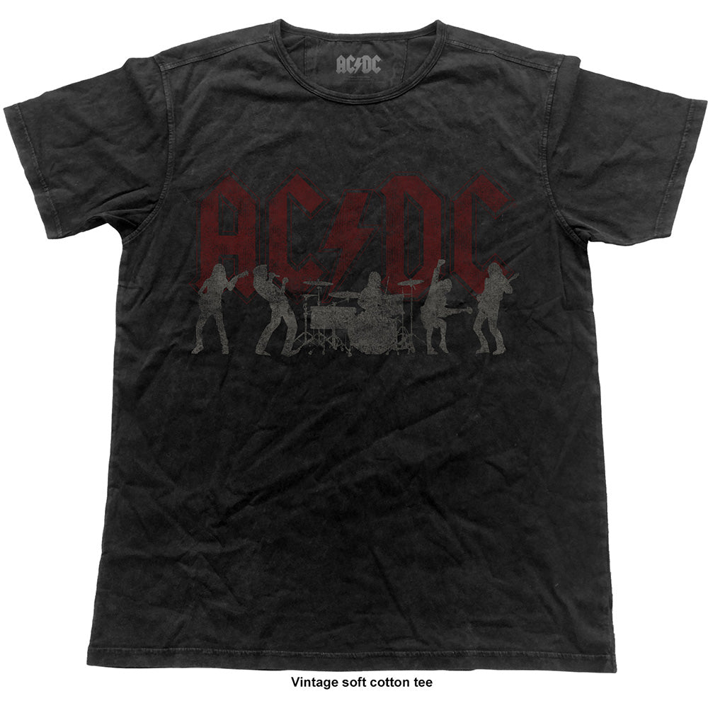 AC/DC Unisex Vintage T-Shirt: Silhouettes (Small)