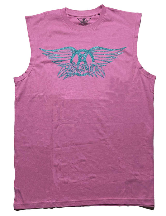 Aerosmith Unisex Vest T-Shirt: Glitter Logo Embellished
