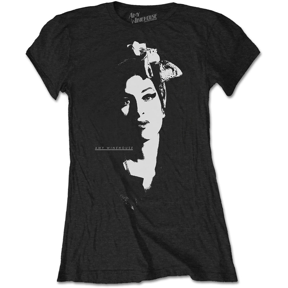 Amy Winehouse Ladies T-Shirt: Scarf Portrait