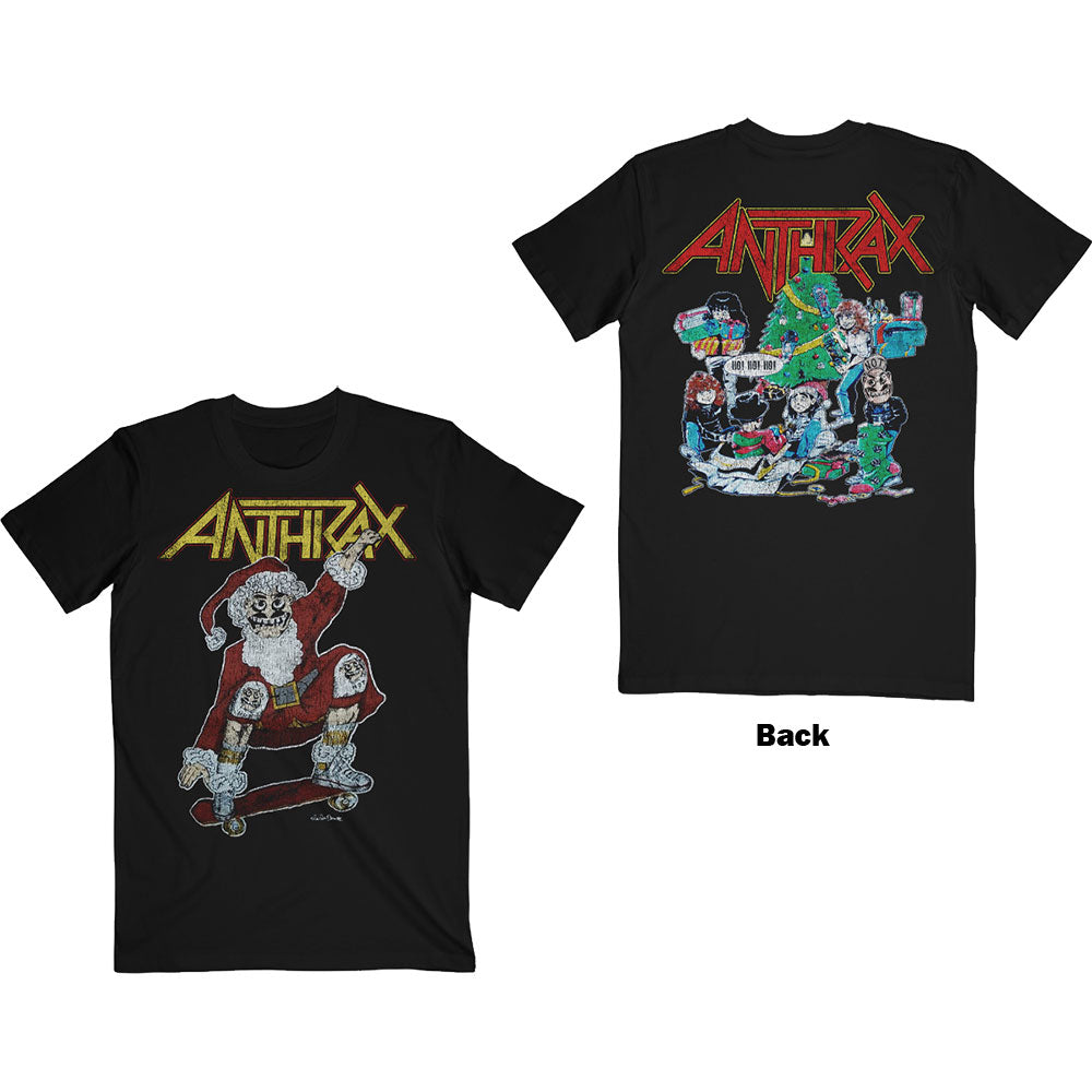 Anthrax Unisex T-Shirt: Vintage Christmas (Back Print)