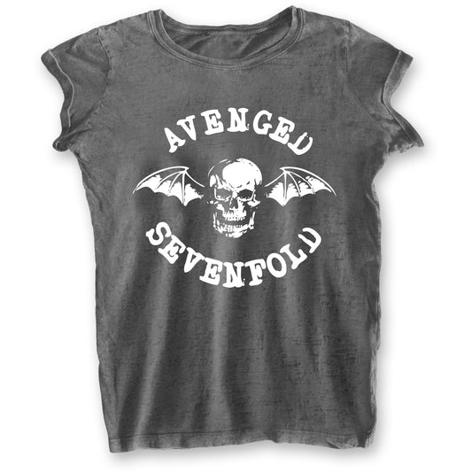 Avenged Sevenfold Ladies T-Shirt: Deathbat (Burnout)