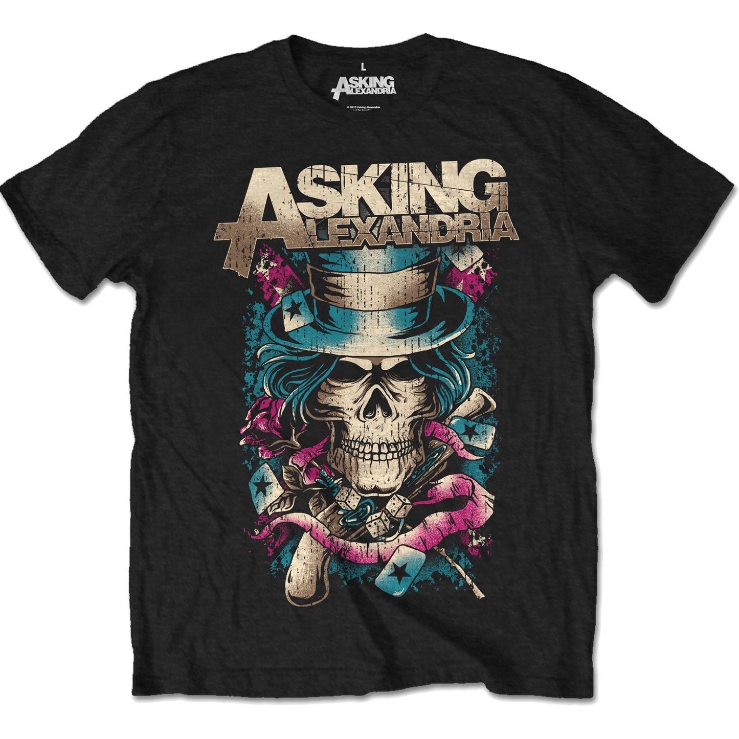 Asking Alexandria Unisex T-Shirt: Hat Skull (Retail Pack)