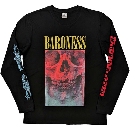 Baroness Unisex Long Sleeve T-Shirt: Skull Tour (Sleeve Print) 