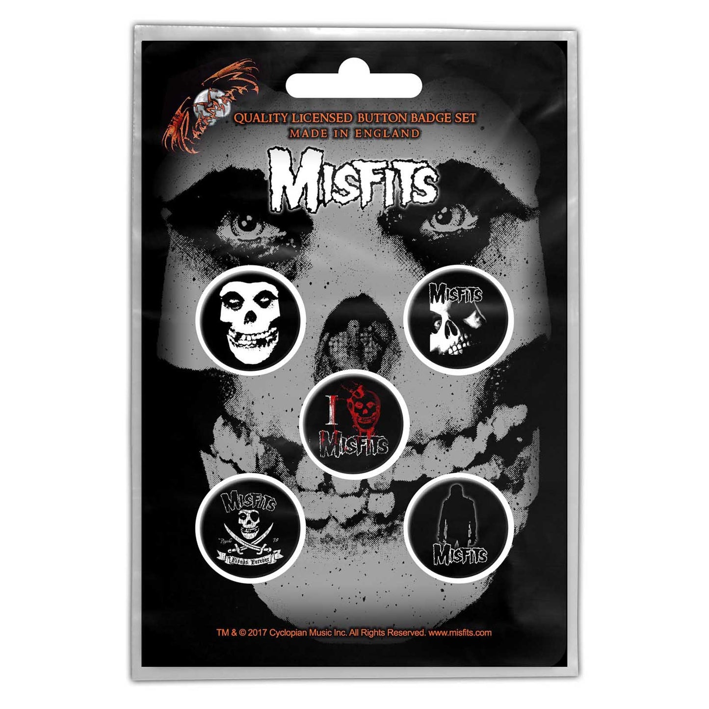 Misfits Button Badge Pack: Skull (Retail Pack)