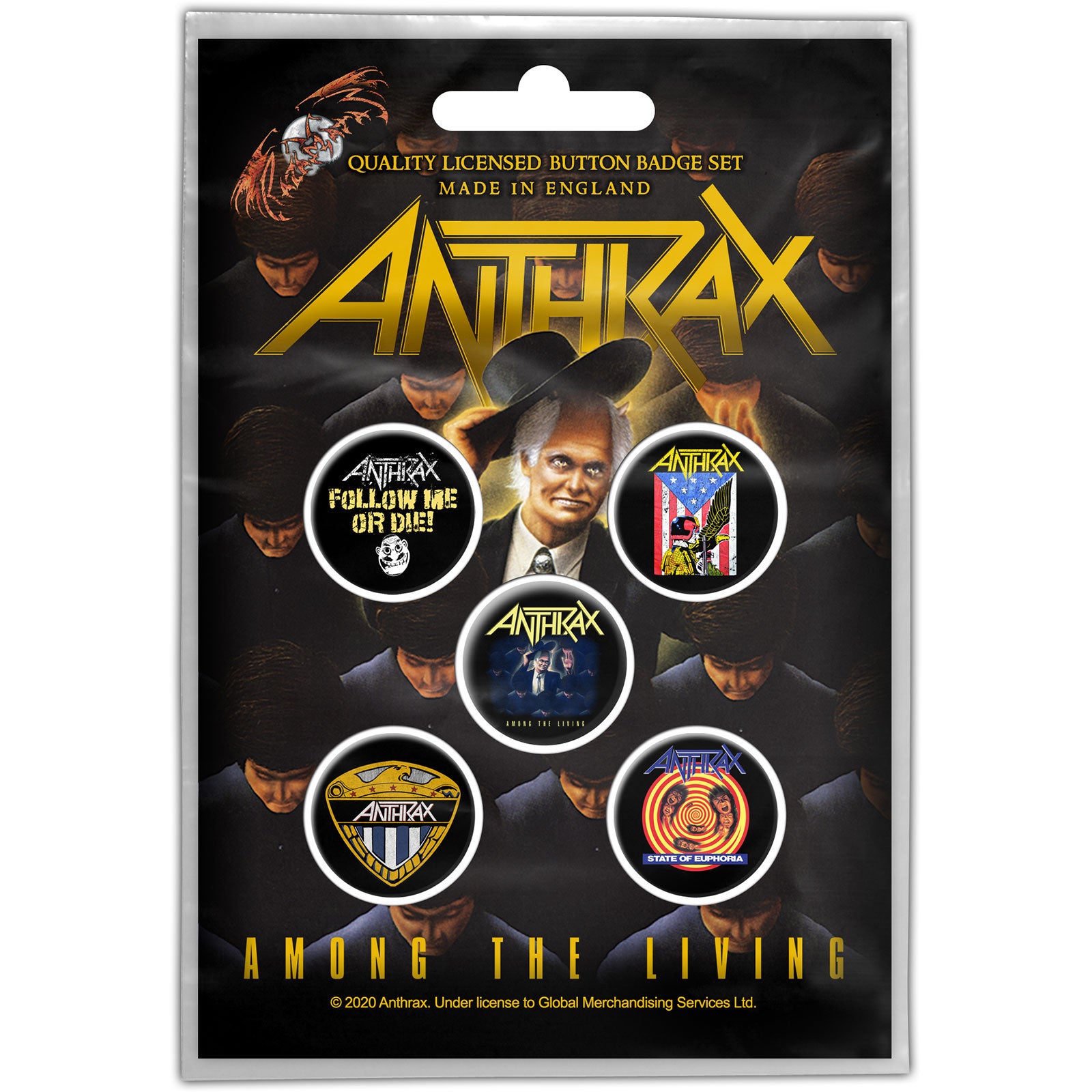 Anthrax Button Badge Pack: Among the Living (Retail Pack)