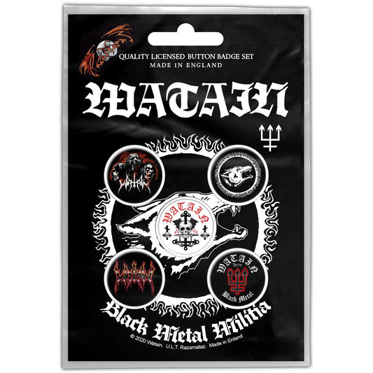 Watain Button Badge Pack: Black Metal Militia (Retail Pack)
