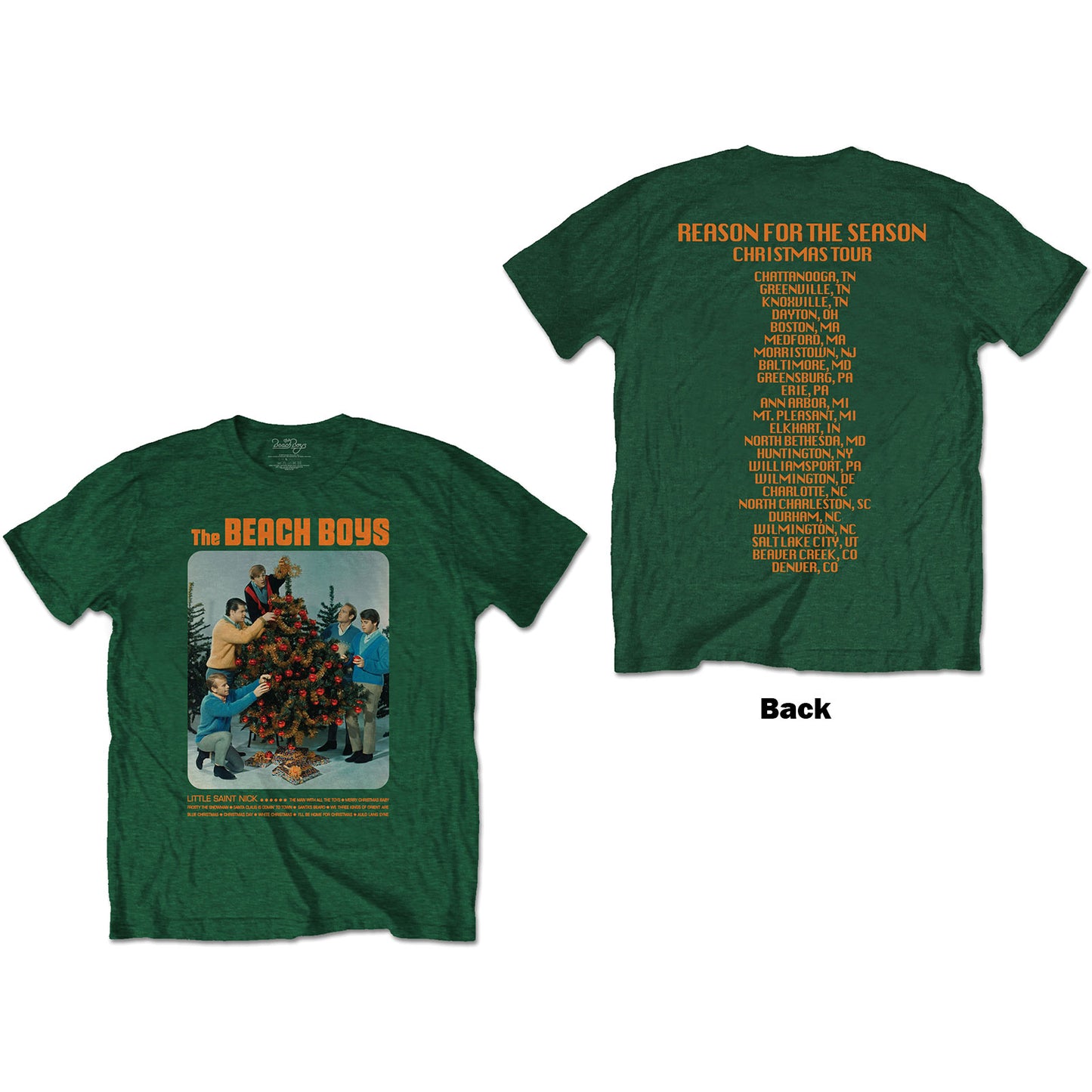 The Beach Boys Unisex T-Shirt: Xmas Album (Back Print)