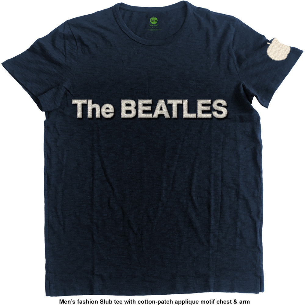 The Beatles Unisex Applique T-Shirt: Logo & Apple