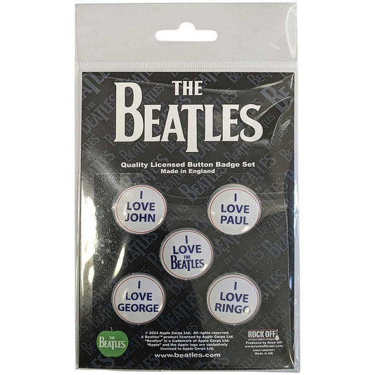 The Beatles Button Badge Pack: I Love The Beatles