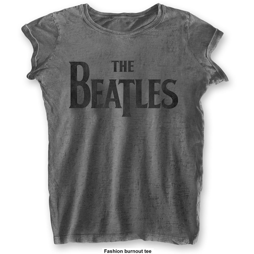 The Beatles Ladies T-Shirt: Drop T Logo (Burnout)