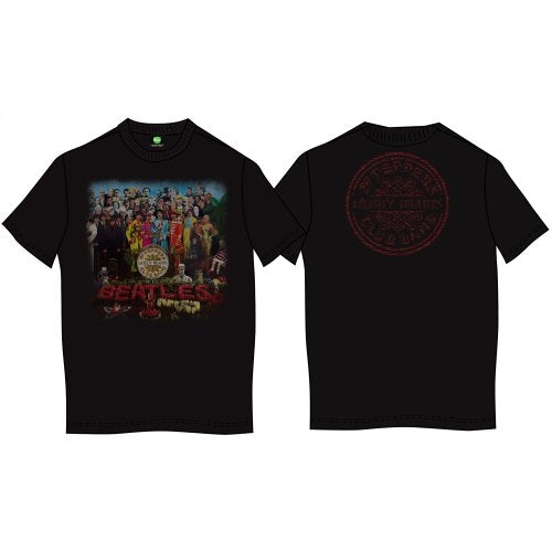The Beatles Unisex T-Shirt: Sgt Pepper (Back Print)