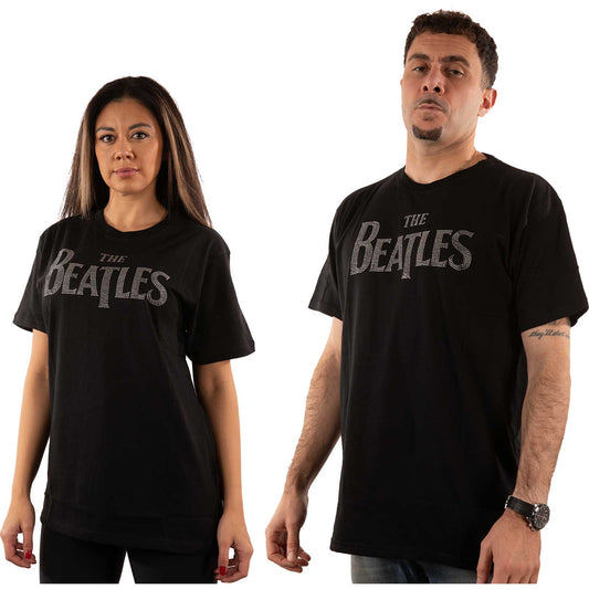 The Beatles Unisex Embellished T-Shirt: Drop T Logo