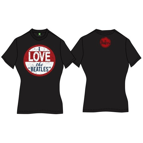 The Beatles Ladies T-Shirt: I Love The Beatles (Back Print)