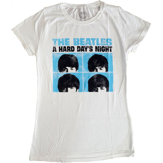 The Beatles Ladies T-Shirt: Hard Days Night Pastel