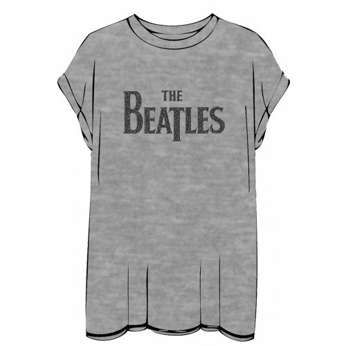 The Beatles Ladies T-Shirt: Drop T Logo (Burnout & Caviar Beads)