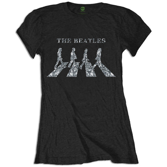 The Beatles Ladies T-Shirt: Abbey Road Crossing (Embellished)