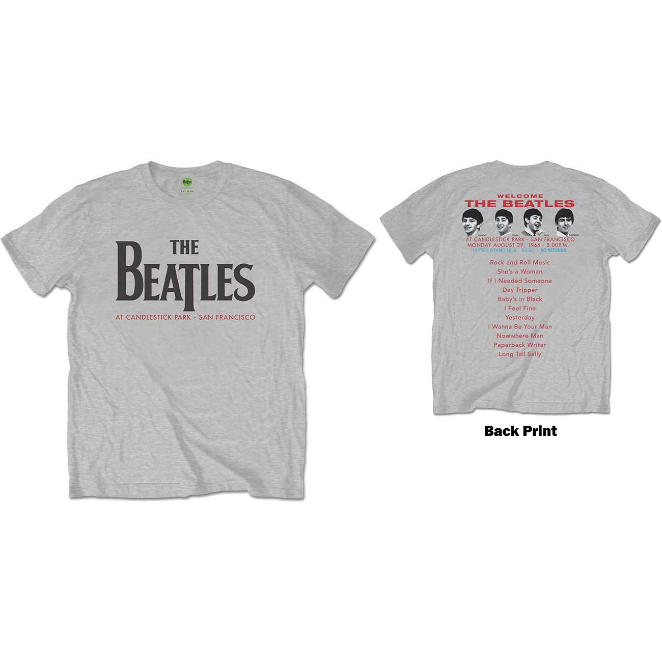 The Beatles Unisex T-Shirt: Candlestick Park (Back Print)