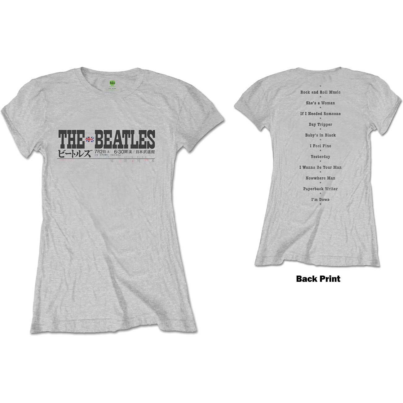 The Beatles Ladies T-Shirt: Budokan Set List (Back Print)
