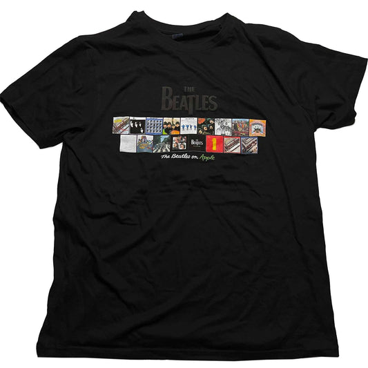 The Beatles Unisex T-Shirt: Albums on Apple (Puff Print)