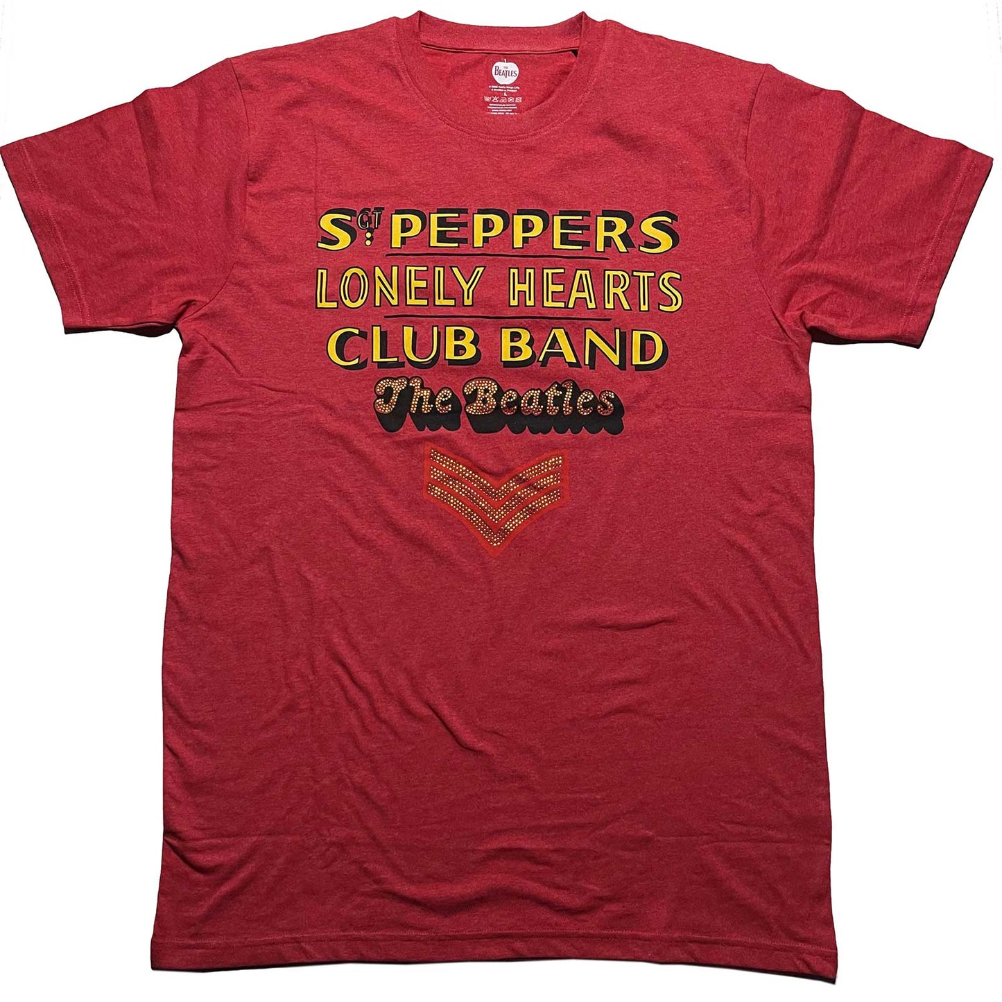 The Beatles Unisex T-Shirt: Sgt Pepper Stacked (Diamante)