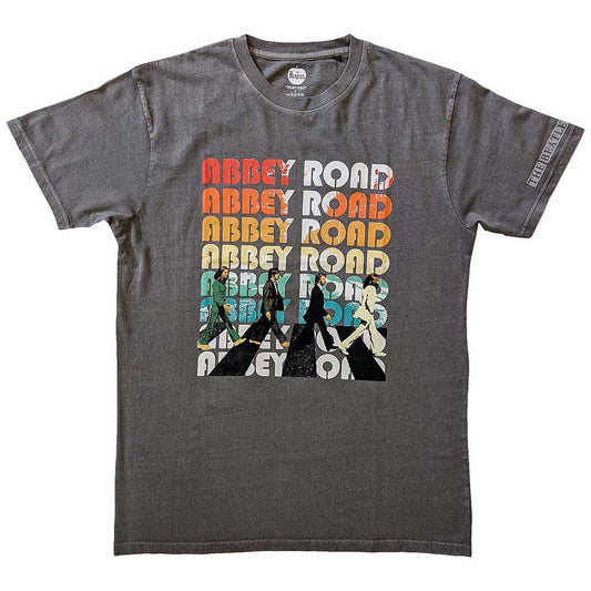 The Beatles Unisex T-Shirt: Abbey Stacked (Sleeve Print)