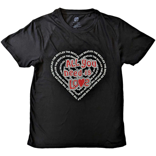 The Beatles Unisex T-Shirt: All You Need Is Love Heart