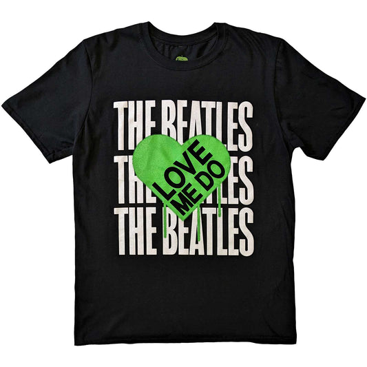 The Beatles Unisex T-Shirt: Love Me Do Graffiti Heart