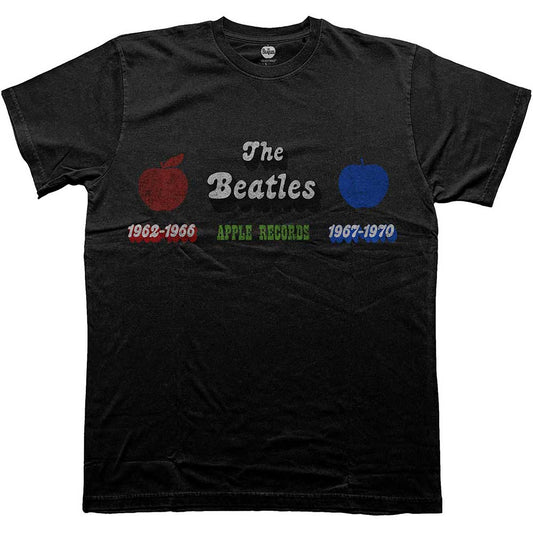 The Beatles Unisex T-Shirt: Apple Years Red & Blue
