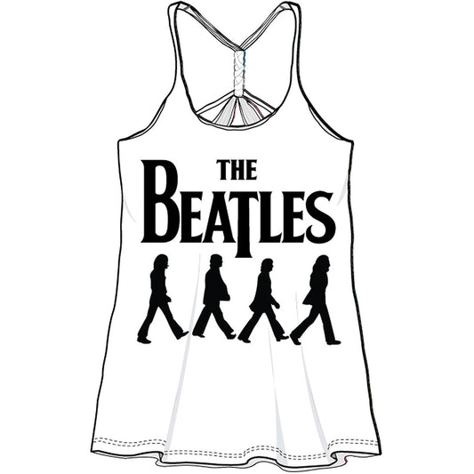The Beatles Ladies Vest T-Shirt: Abbey Road Walking (Baby Doll)