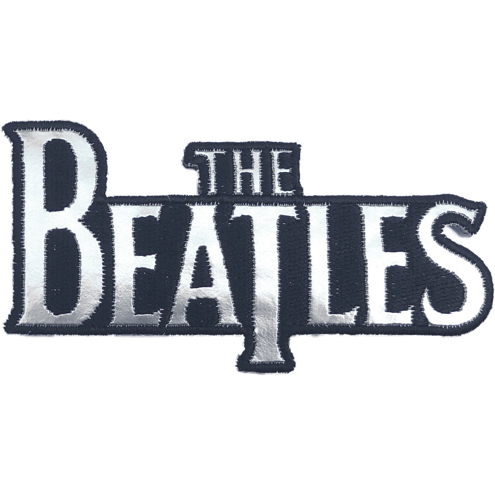 The Beatles Standard Patch: Silver Drop T Logo