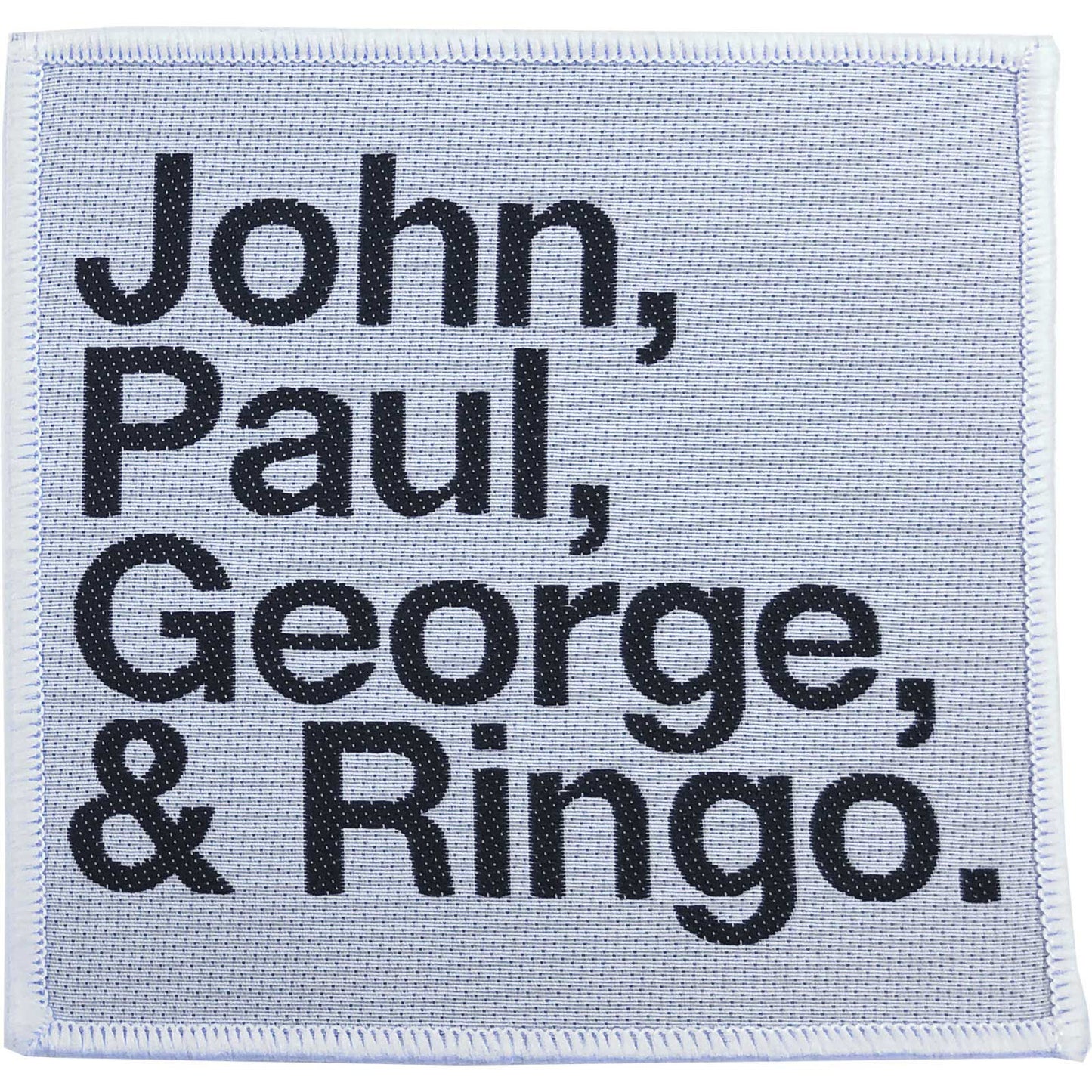 The Beatles Standard Patch: John, Paul, George, Ringo Black on White