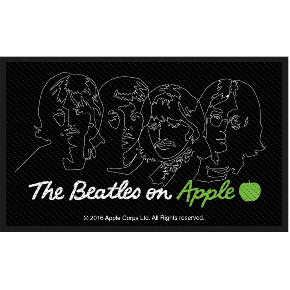 The Beatles Standard Patch: The Beatles on Apple (White on Black)