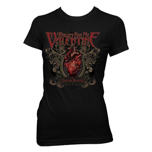 Bullet For My Valentine Ladies T-Shirt: Temper Temper Filigree (Skinny Fit)