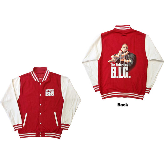 Biggie Smalls Unisex Varsity Jacket: Reachstrings (Back Print)