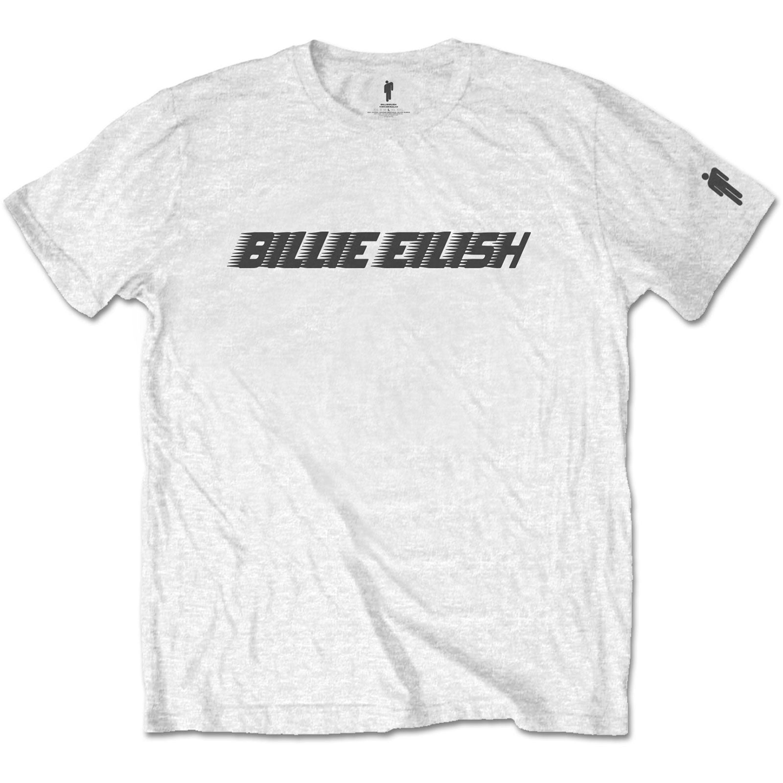Billie Eilish Unisex T-Shirt: Black Racer Logo (Sleeve Print)