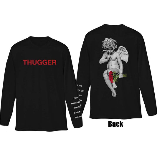 Young Thug Unisex Long Sleeve T-Shirt: Thugger Angel Rose Tour (Back & Sleeve Print) (Medium)