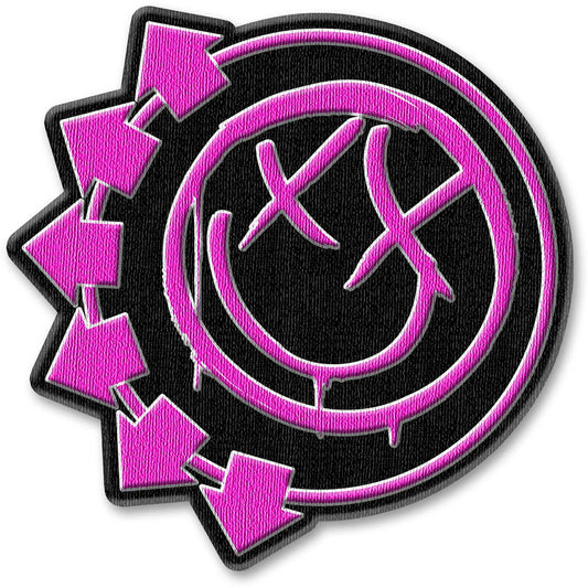 Blink-182 Standard Patch: Pink Neon Six Arrows Smile
